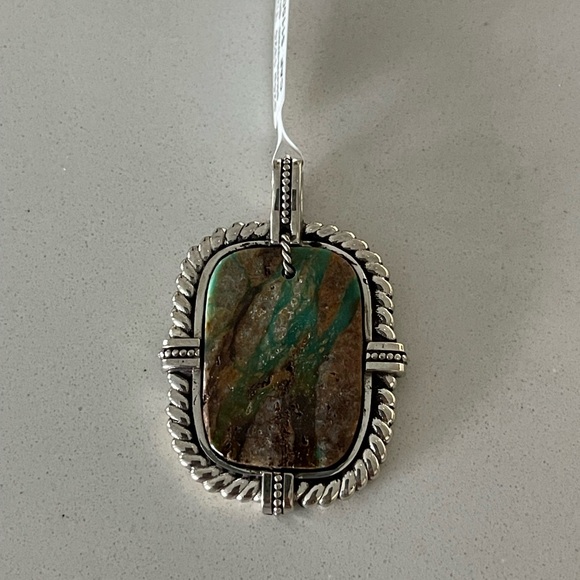 One of a kind 15.00 carats Hachita Turquoise 925 pendant - Picture 3 of 12